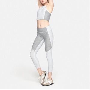 Outdoor Voices Gray Two-Tone Warm Up Leggings